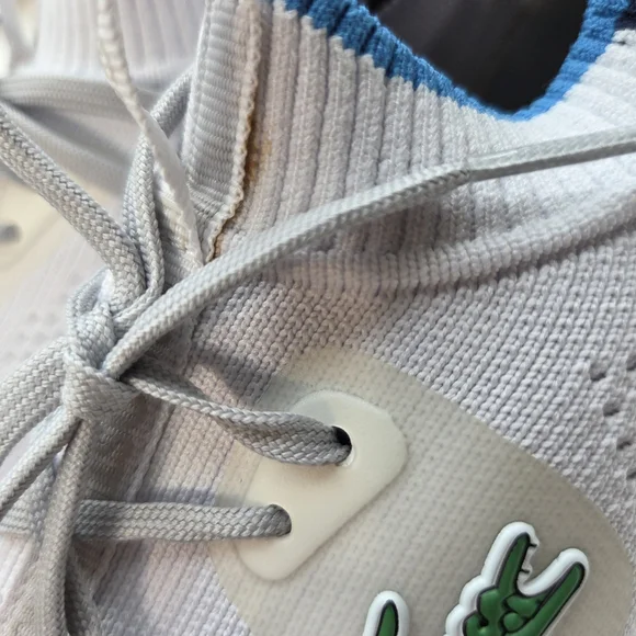 Lacoste Run Spin Knit Sneakers White Blue Athletic Shoes Size 8 - Picture 9 of 11